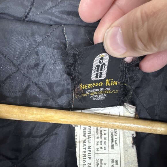 Vintage Thermo-King Blaze Orange Fleece Zip Hoodie Canada Quilted Liner XL - Picture 6 of 7